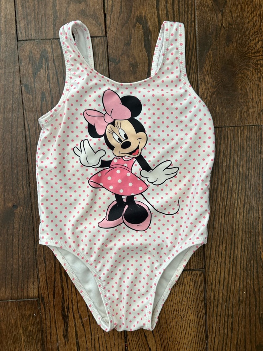 Disney Pink and White Minnie Mouse One-Piece Swimsuit